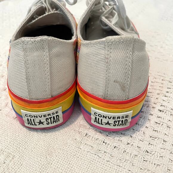 Converse platform rainbow Chuck Taylor All Star Sneakers 9.5 SHELF 5021 - Picture 3 of 8